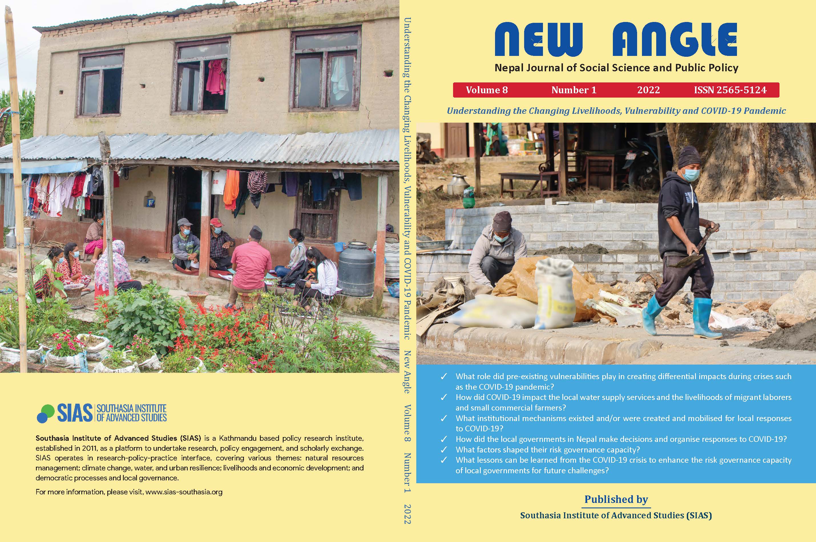 					View Vol. 8 No. 1 (2022): Understanding the Changing Livelihoods, Vulnerability and COVID-19 Pandemic
				